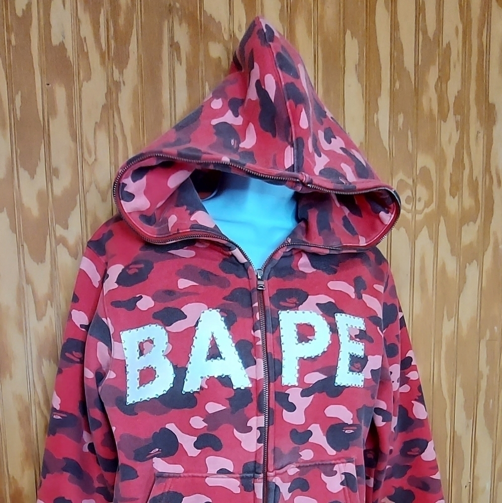 Bape RARE crystal zipper hoodie.     "HOST PICK"🤩💖🎉
